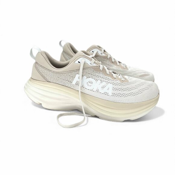 HOKA Bondi 8 Supportive Sand / Eggnog Cream Running Shoes 1123202 SSEG Men’s 12 - Picture 8 of 12